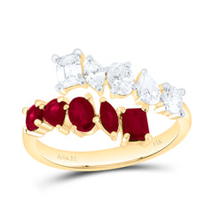 14k Gold 3/4 CTW-Natural Diamond 1 Ct-Ruby Natural Gemstone Ring