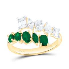 14k Gold 3/4 CTW-Natural Diamond 3/4 Ct-Em Natural Gemstone Ring