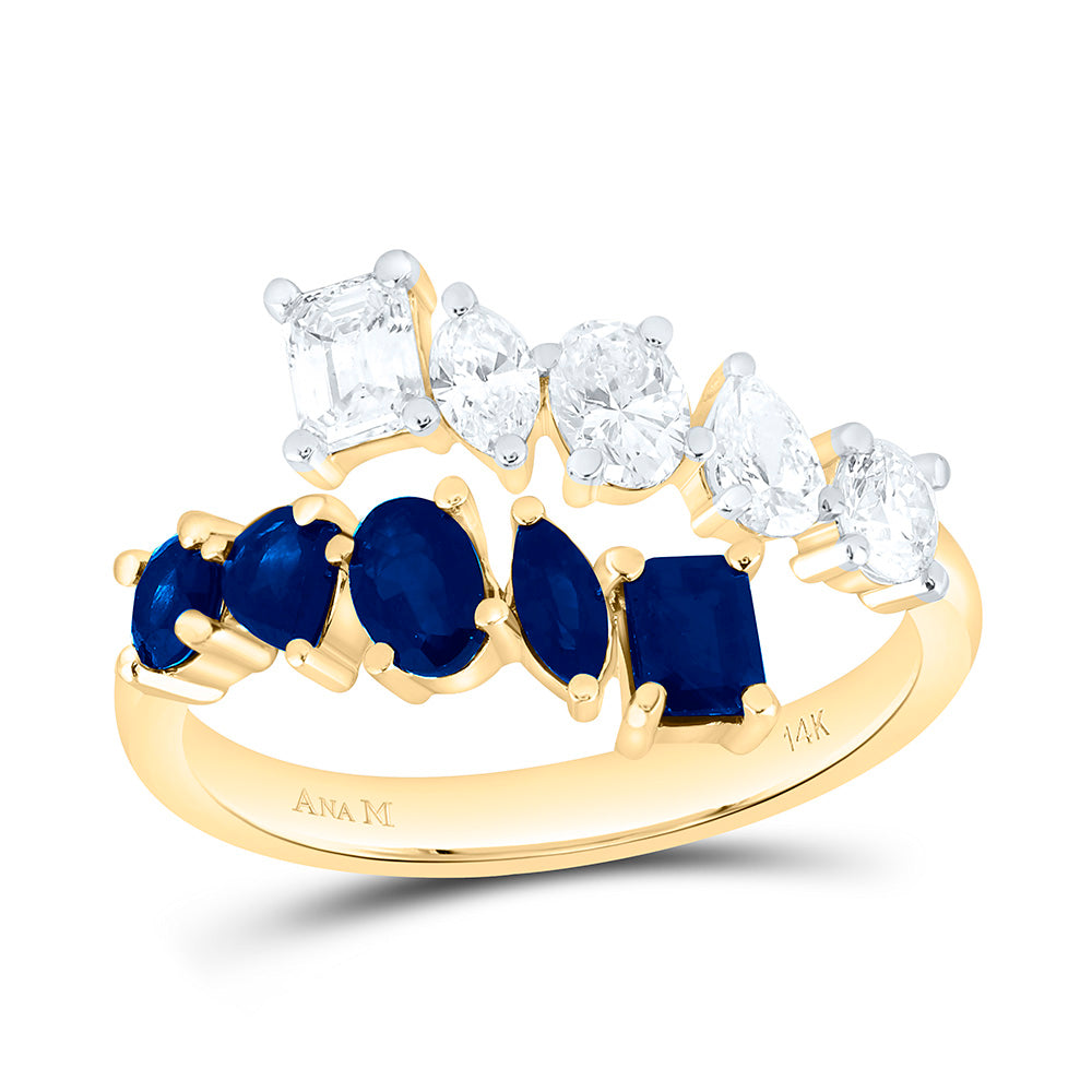 14k Gold 3/4 CTW-Natural Diamond 1 Ct-Bs Natural Gemstone Ring