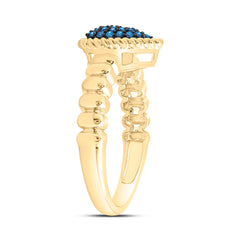 10k Gold 1/5 CTW-Natural Diamond Blue Diamond Pear Ring