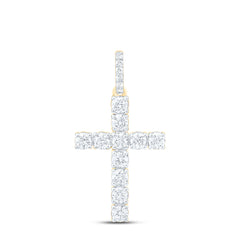 14k Gold 1 CTW-Natural Diamond Fashion Cross Pendant
