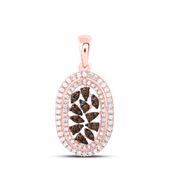 10k Gold 3/8 CTW-Natural Diamond Gift Cognac Natural Pendant