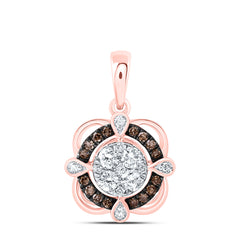 10k Gold 3/8 CTW-Natural Diamond Fashion Cognac Natural Pendant