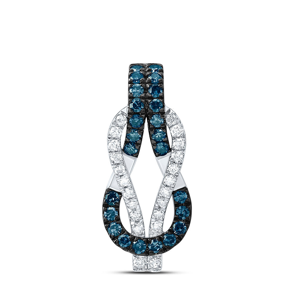 10k Gold 1/5 CTW-Natural Diamond Blue Diamond Heracle Knot Pendant