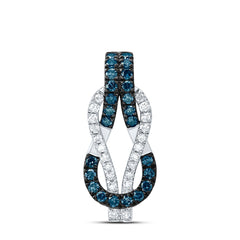 10k Gold 1/5 CTW-Natural Diamond Blue Diamond Heracle Knot Pendant