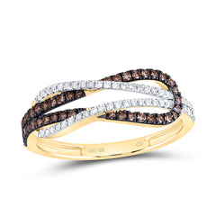 10k Gold 1/3 CTW-Natural Diamond Fashion Cognac Natural Heracle Knot Ring