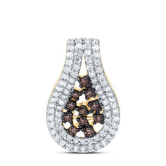 10k Gold 1/4 CTW-Natural Diamond Fashion Cognac Natural Pendant