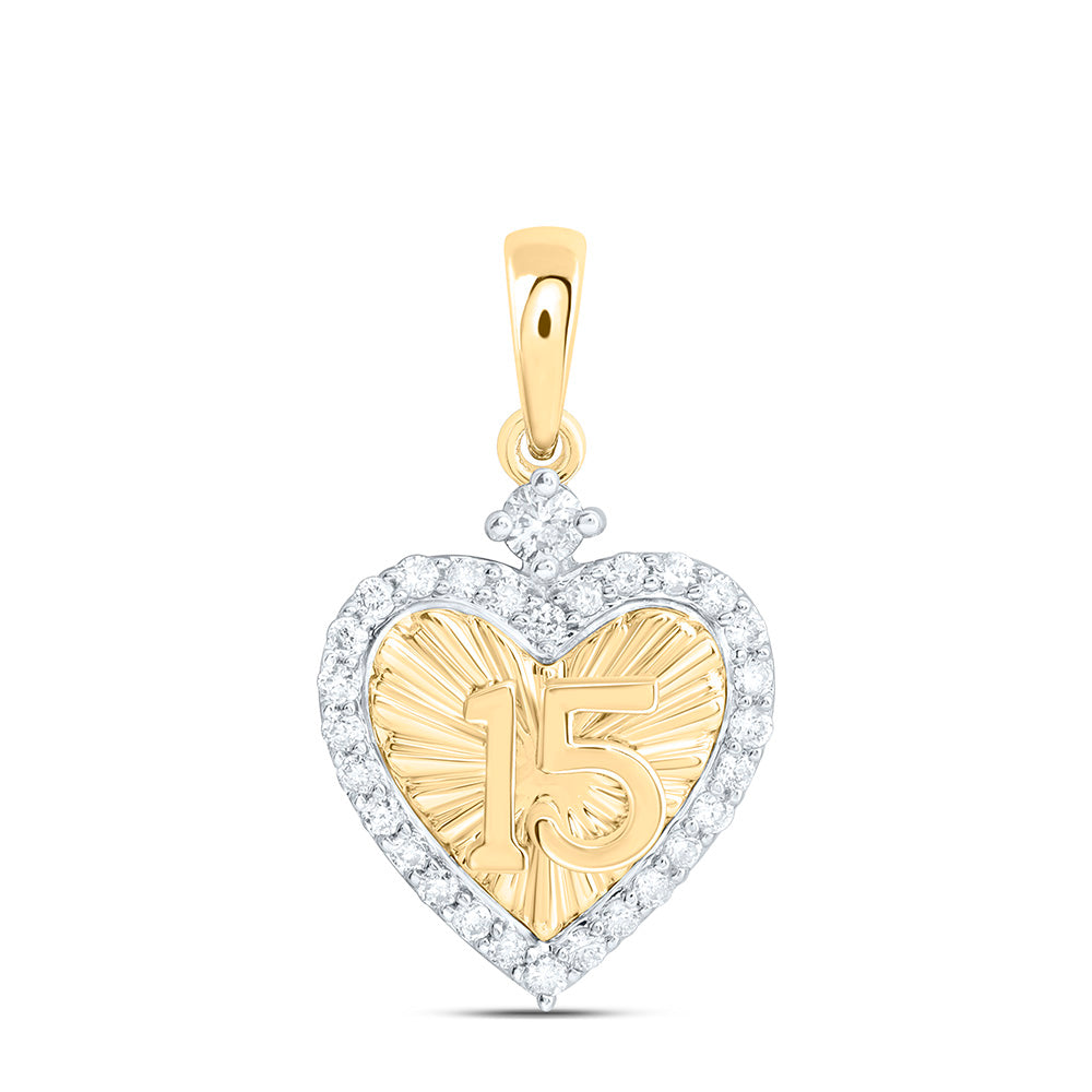 10k Gold 1/5 CTW-Natural Diamond Fashion Heart Pendant
