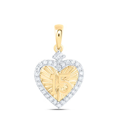 10k Gold 1/5 CTW-Natural Diamond Fashion Heart Pendant