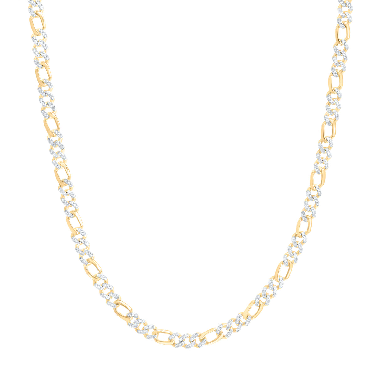 10k Gold 2 1/3 CTW-Natural Diamond Cuban Li Mens Chain (20 Inch )