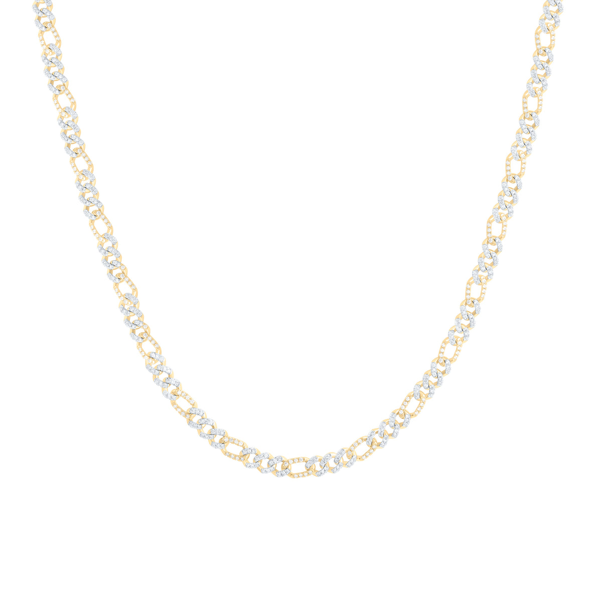 10k Gold 3 1/2 CTW-Natural Diamond Cuban Li Mens Chain (20 Inch )