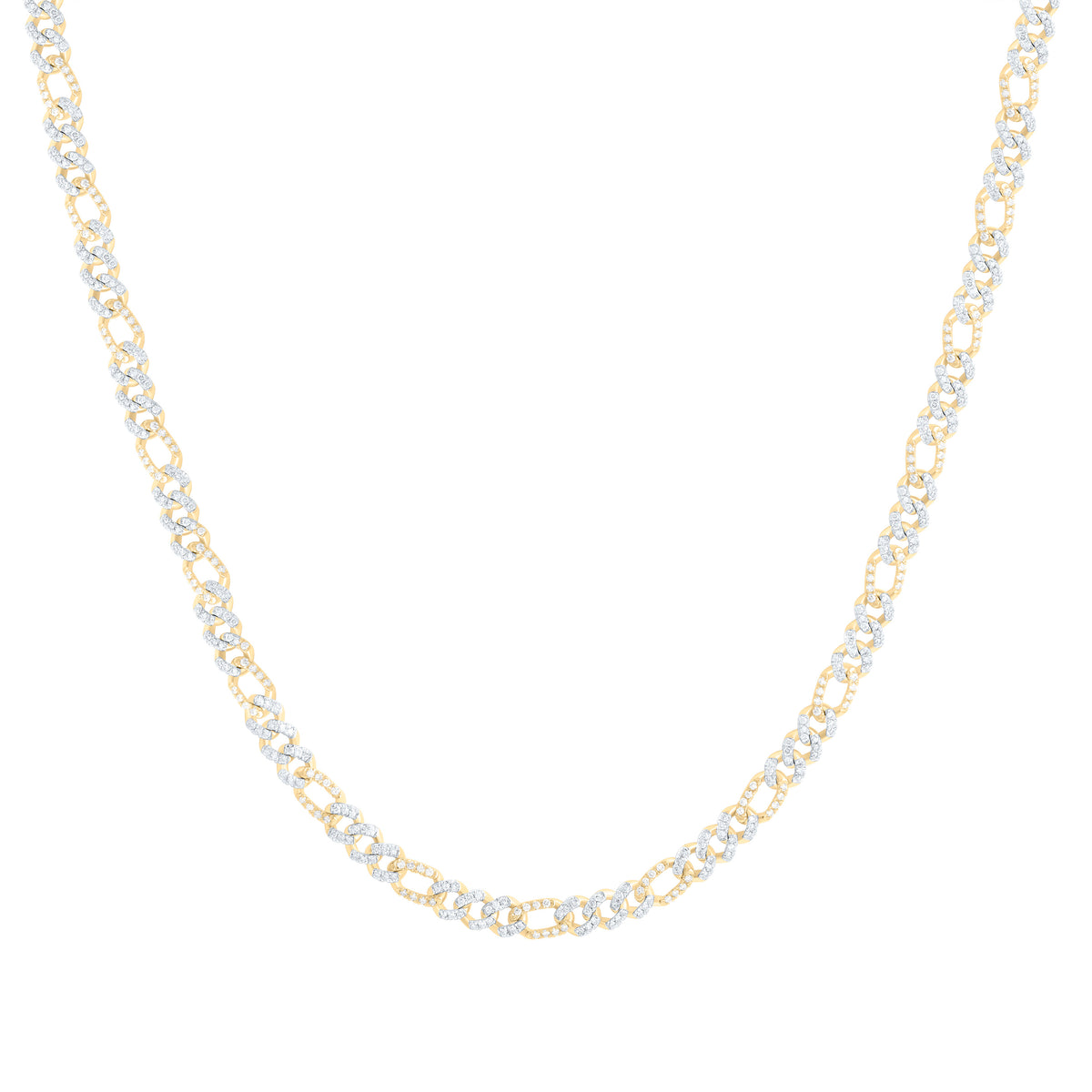 10k Gold 3 3/4 CTW-Natural Diamond Cuban Li Mens Chain (22 Inch )