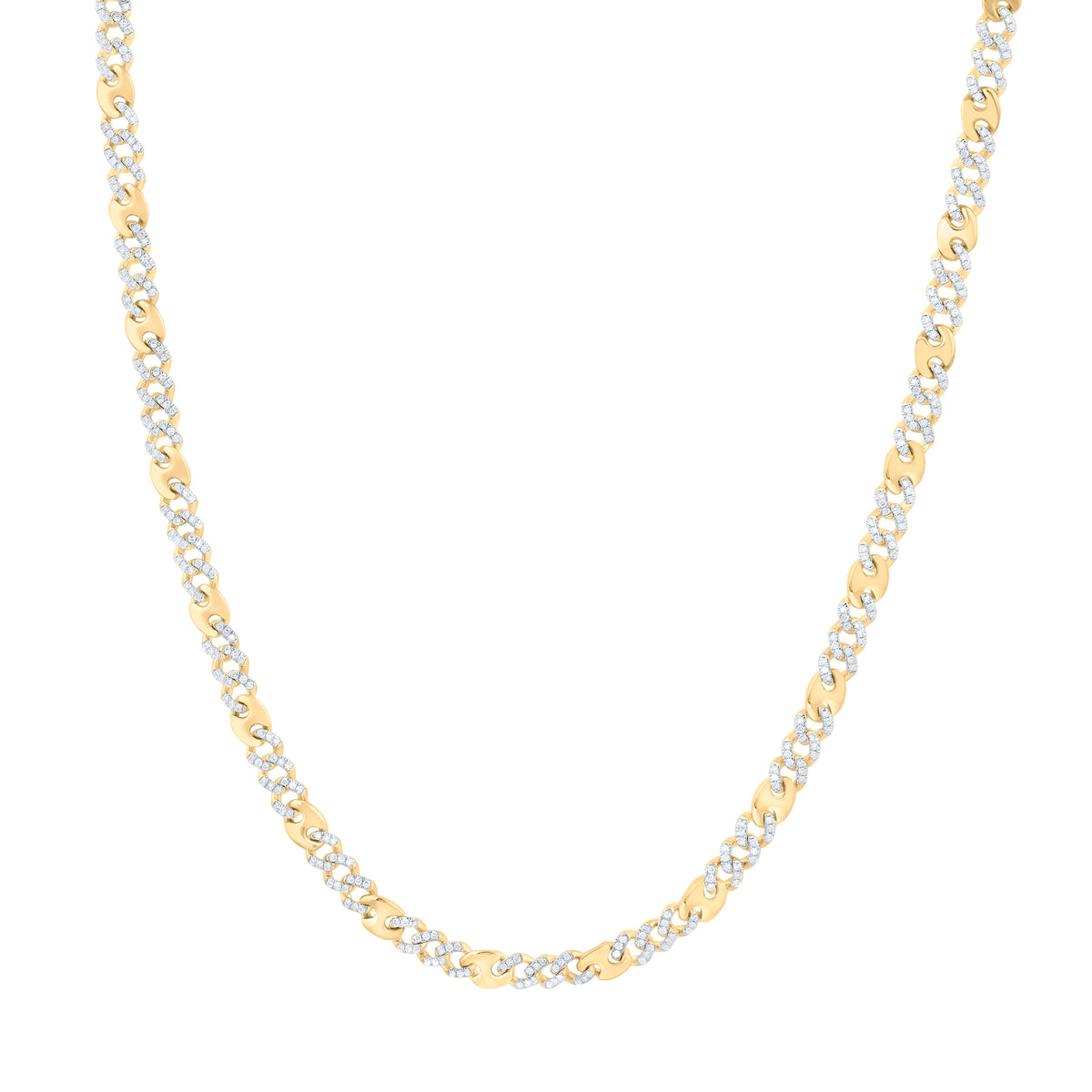 10k Gold 2 3/4 CTW-Natural Diamond Cuban Li Mens Chain (22 Inch )