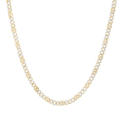 10k Gold 4 1/5 CTW-Natural Diamond Cuban Li Mens Chain (20 Inch )