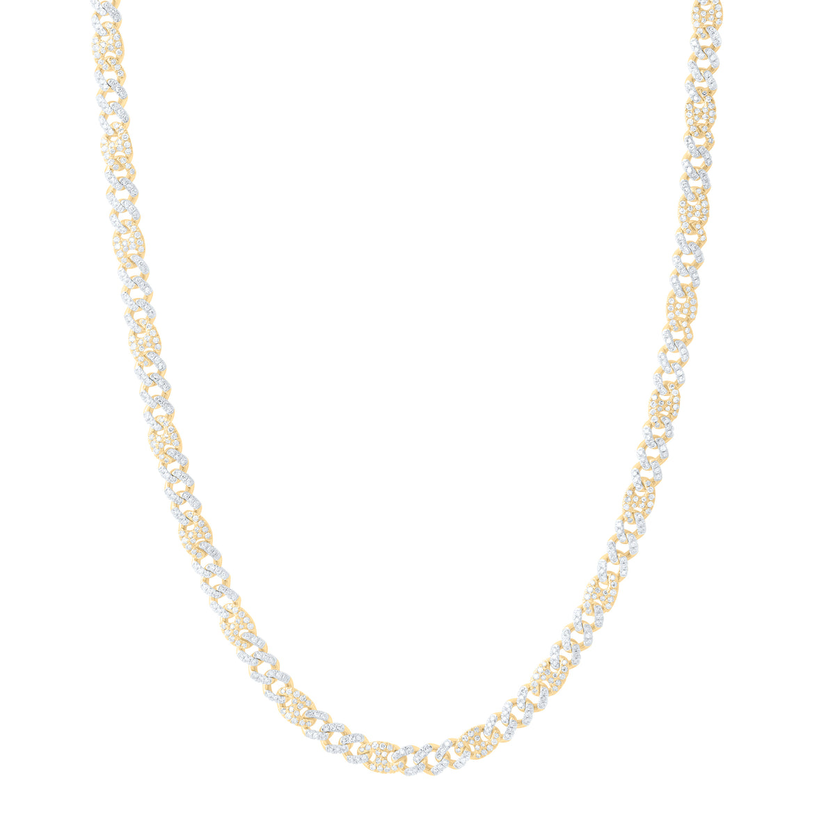 10k Gold 4 5/8 CTW-Natural Diamond Cuban Li Mens Chain (22 Inch )
