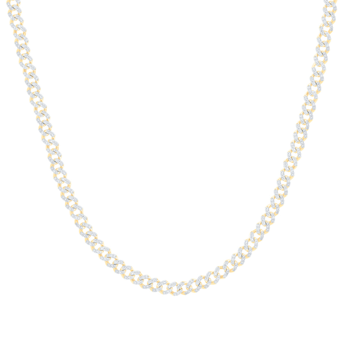 10k Gold 3 1/2 CTW-Natural Diamond Cuban Mens Chain (20 Inch )