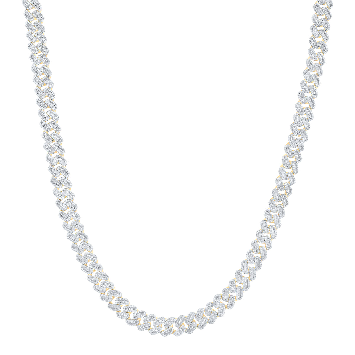 10k Gold 12 1/4 CTW-Natural Diamond Cuban Mens Chain (20 Inch )