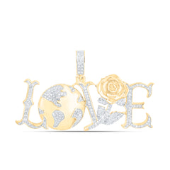10k Gold 1/2 CTW-Natural Diamond Love Mens Charm