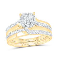 10k Gold 3/4 CTW-Natural Diamond Fashion Cushion Trio Set