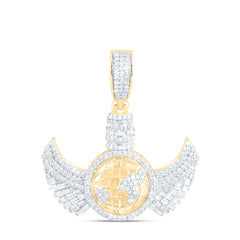 10k Gold 1/2 CTW-Natural Diamond Wings World Mens Charm