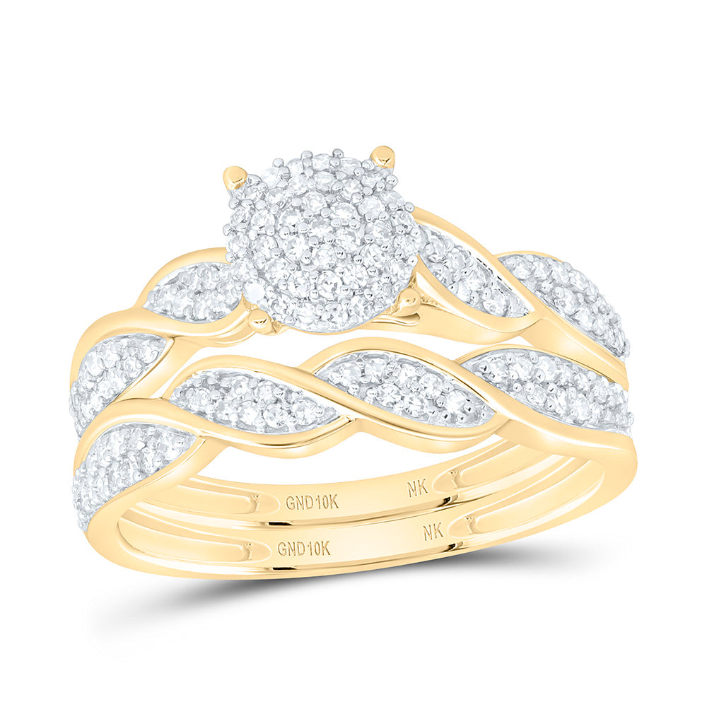 10k Gold 3/8 CTW-Natural Diamond Fashion Round Bridal Set