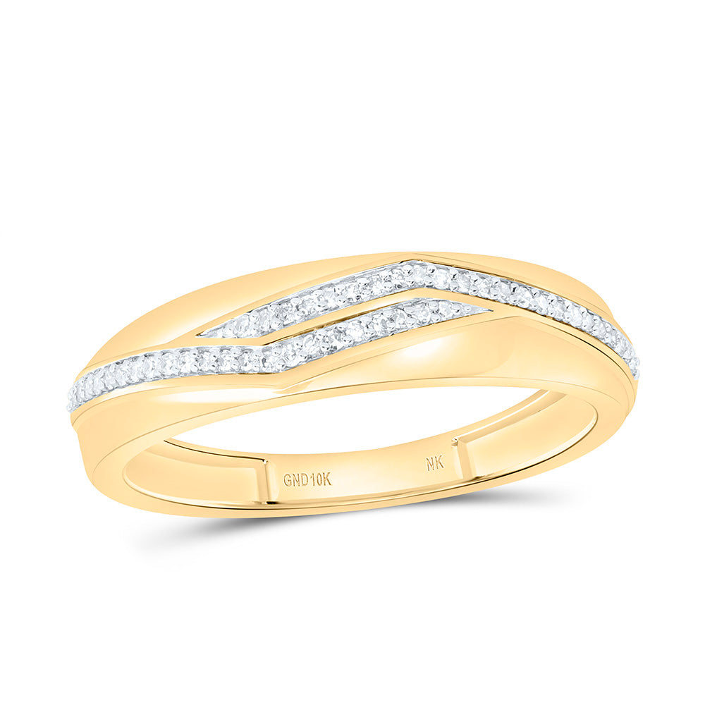 10k Gold 1/8 CTW-Natural Diamond Gift Mens Band