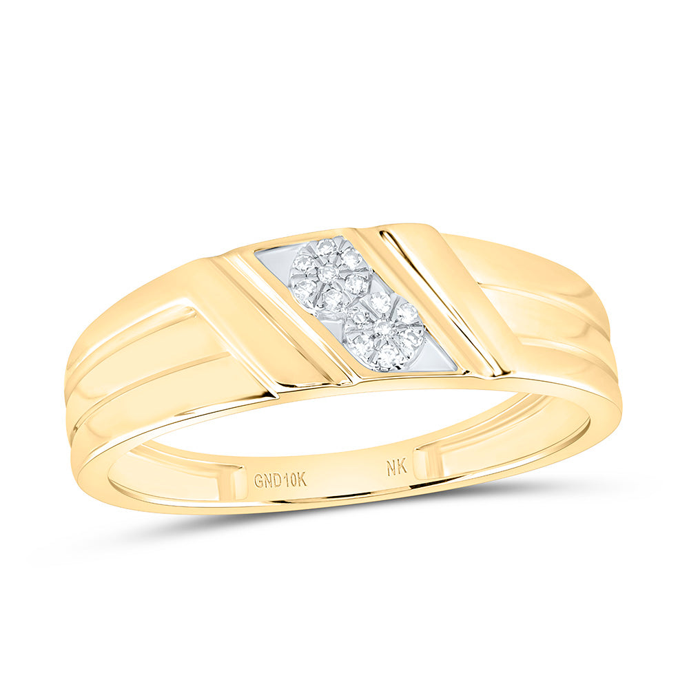 10k Gold 1/20 CTW-Natural Diamond Gift Mens Band