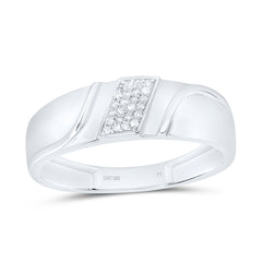 Sterling Silver 1/12 CTW-Natural Diamond Gift Mens Band