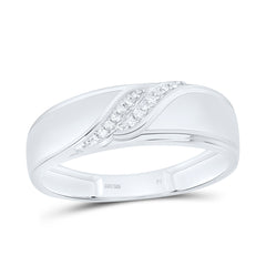 Sterling Silver 1/20 CTW-Natural Diamond Gift Mens Band