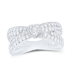 14k Gold 1 CTW-Natural Diamond 1/3 Ct-Cht Fashion Heart Ring