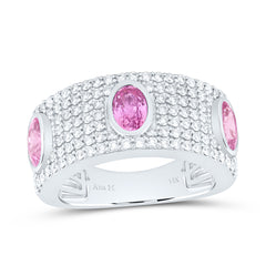 14k Gold 7/8 CTW-Natural Diamond 6X4MM-Ov-Pi Sapp Natural Gemstone Oval Ring