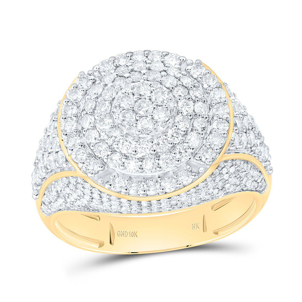 10k Gold 2 1/2 CTW-Natural Diamond Round Mens Ring