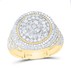10k Gold 2 3/8 CTW-Natural Diamond Round Mens Ring