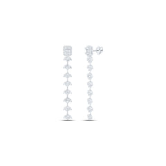 14k Gold 1 1/2 CTW-Natural Diamond Fashion Emerald Dangling Earring