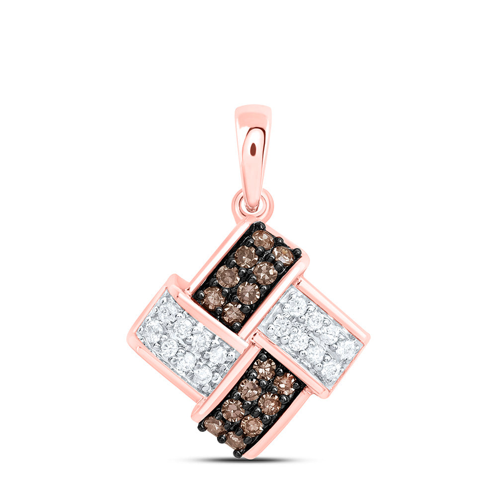 10k Gold 1/6 CTW-Natural Diamond Fashion Cognac Natural Pendant