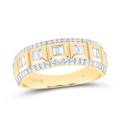 10k Gold 7/8 CTW-Natural Diamond Mens Band