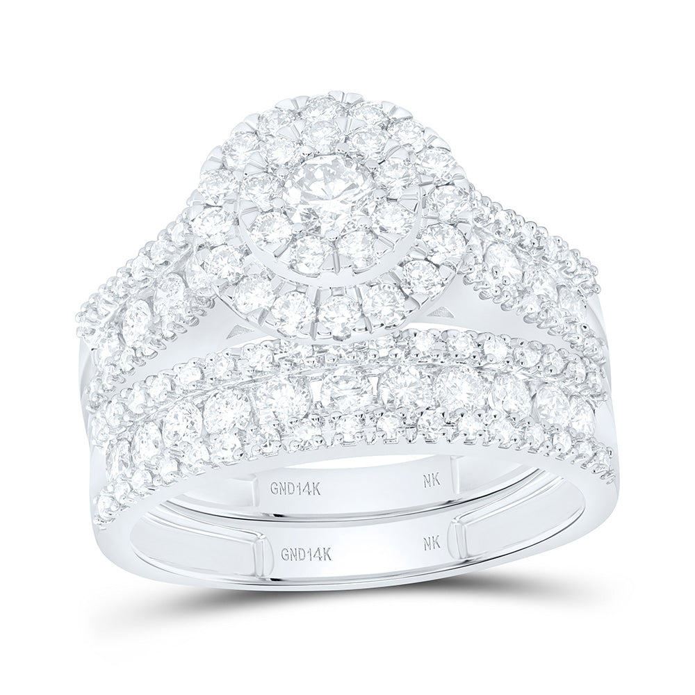 14k Gold 2 1/4 CTW-Natural Diamond Round Trio Set