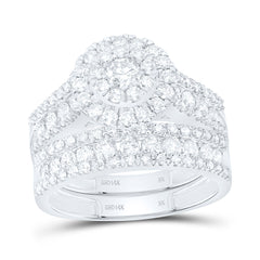 14k Gold 2 1/4 CTW-Natural Diamond Round Trio Set