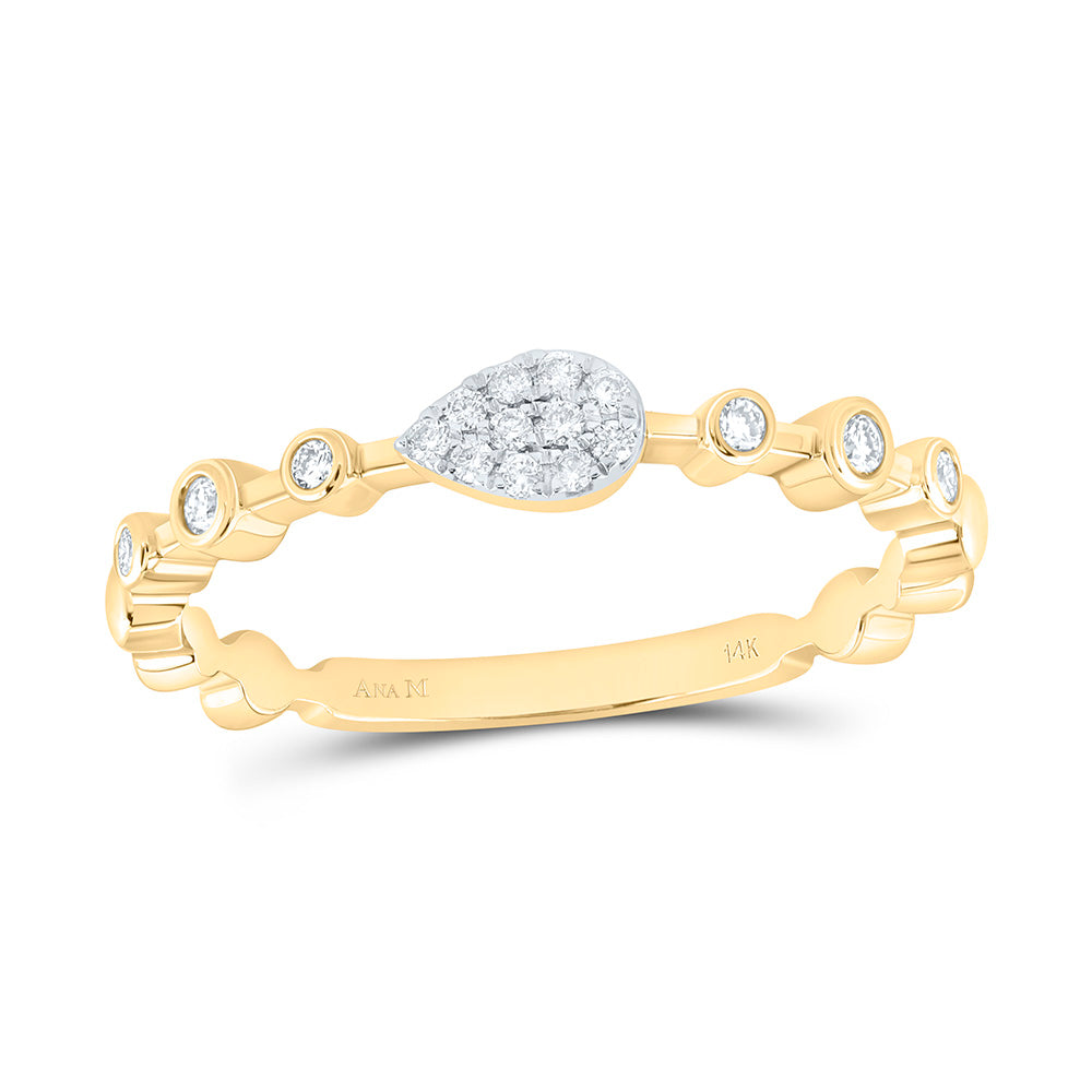 14k Gold 1/8 CTW-Natural Diamond Fashion Pear Ring