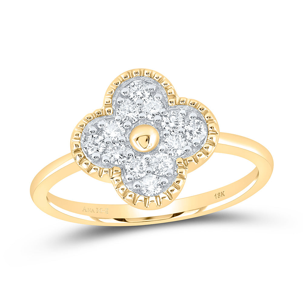 18k Gold 1/3 CTW-Natural Diamond Elite Fashion Clover Ring