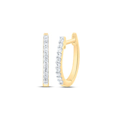 18k Gold 1/12 CTW-Natural Diamond Elite Fashion Hoops Earring