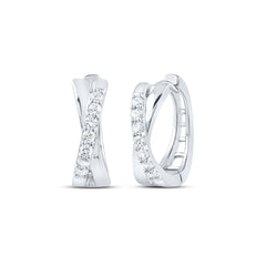 18k Gold 1/6 CTW-Natural Diamond Elite Fashion Hoops Earring
