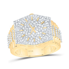 10k Gold 7/8 CTW-Natural Diamond Mens Watch Ring