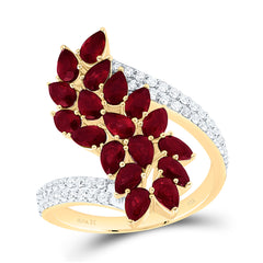 14k Gold 1/3 CTW-Natural Diamond 2 3/8 Ct- Ps-Ruby Natural Gem Ring