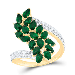 14k Gold 1/4 CTW-Natural Diamond 2 3/8 Ct- Ps-Em Natural Gem Ring