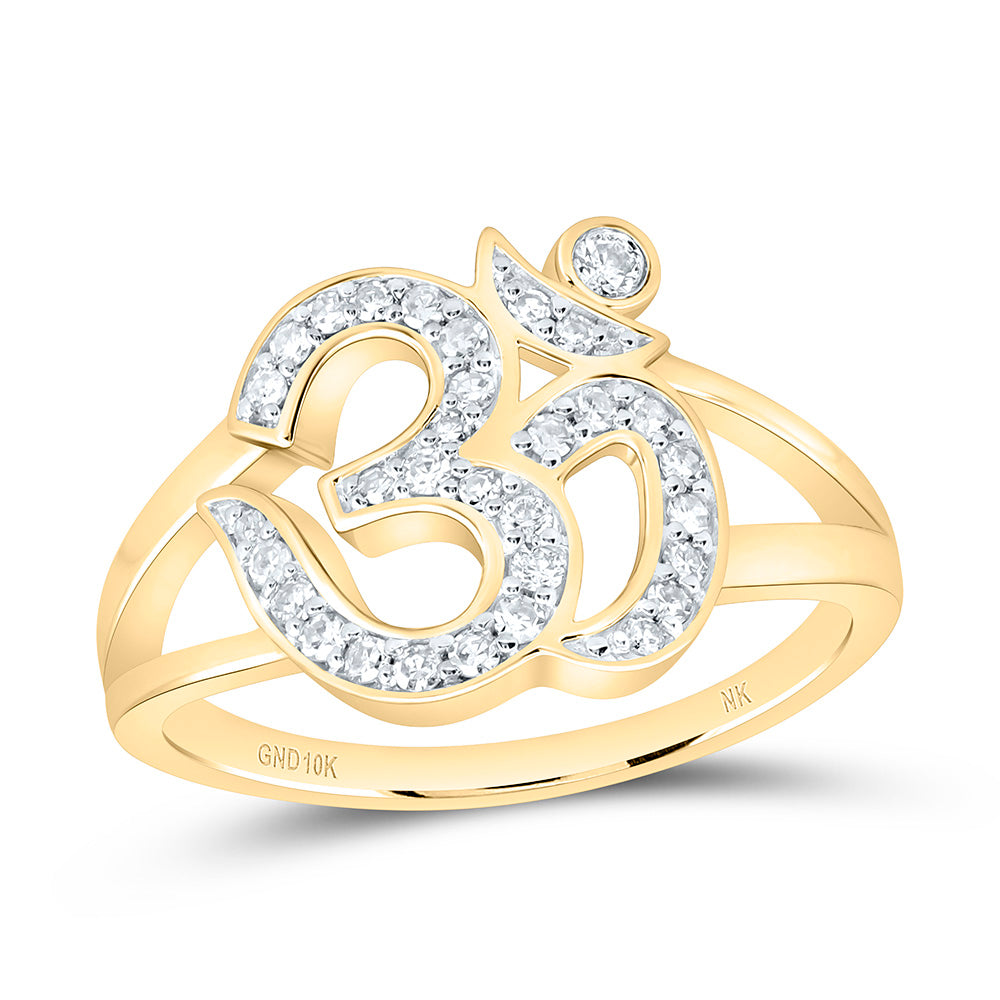 10k Gold 1/4 CTW-Natural Diamond Om Fashion Ring