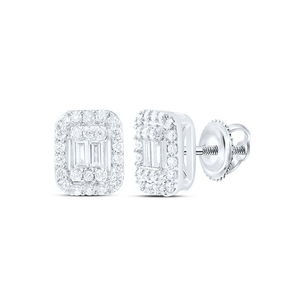 14k Gold 1/4 CTW-Natural Diamond Fashion Emerald Earring