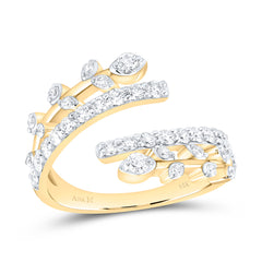 14k Gold 3/4 CTW-Natural Diamond Fashion Cuff Ring