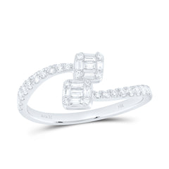 14k Gold 3/8 CTW-Natural Diamond Fashion Emerald Cuff Ring