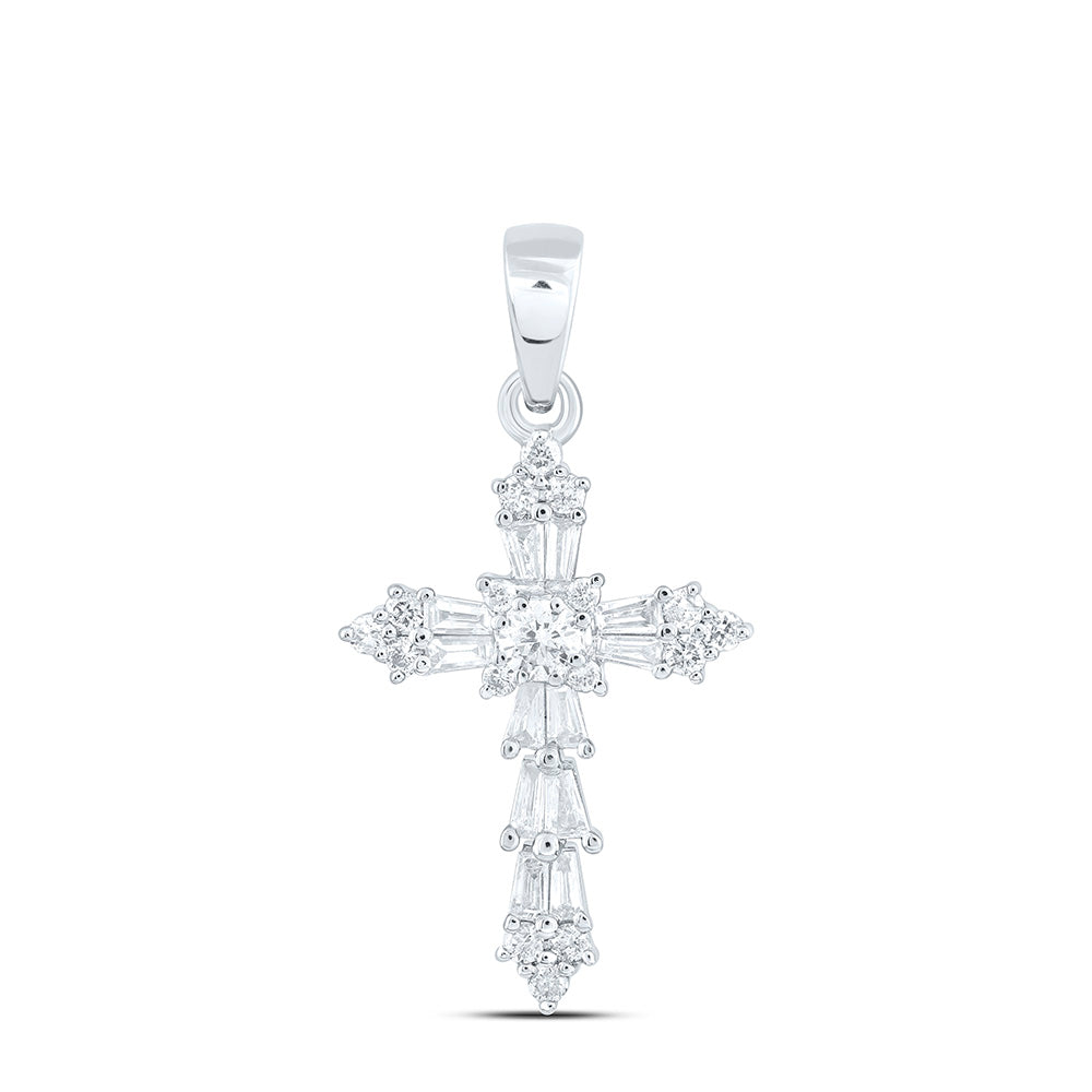 10k Gold 1/4 CTW-Natural Diamond Fashion Cross Pendant